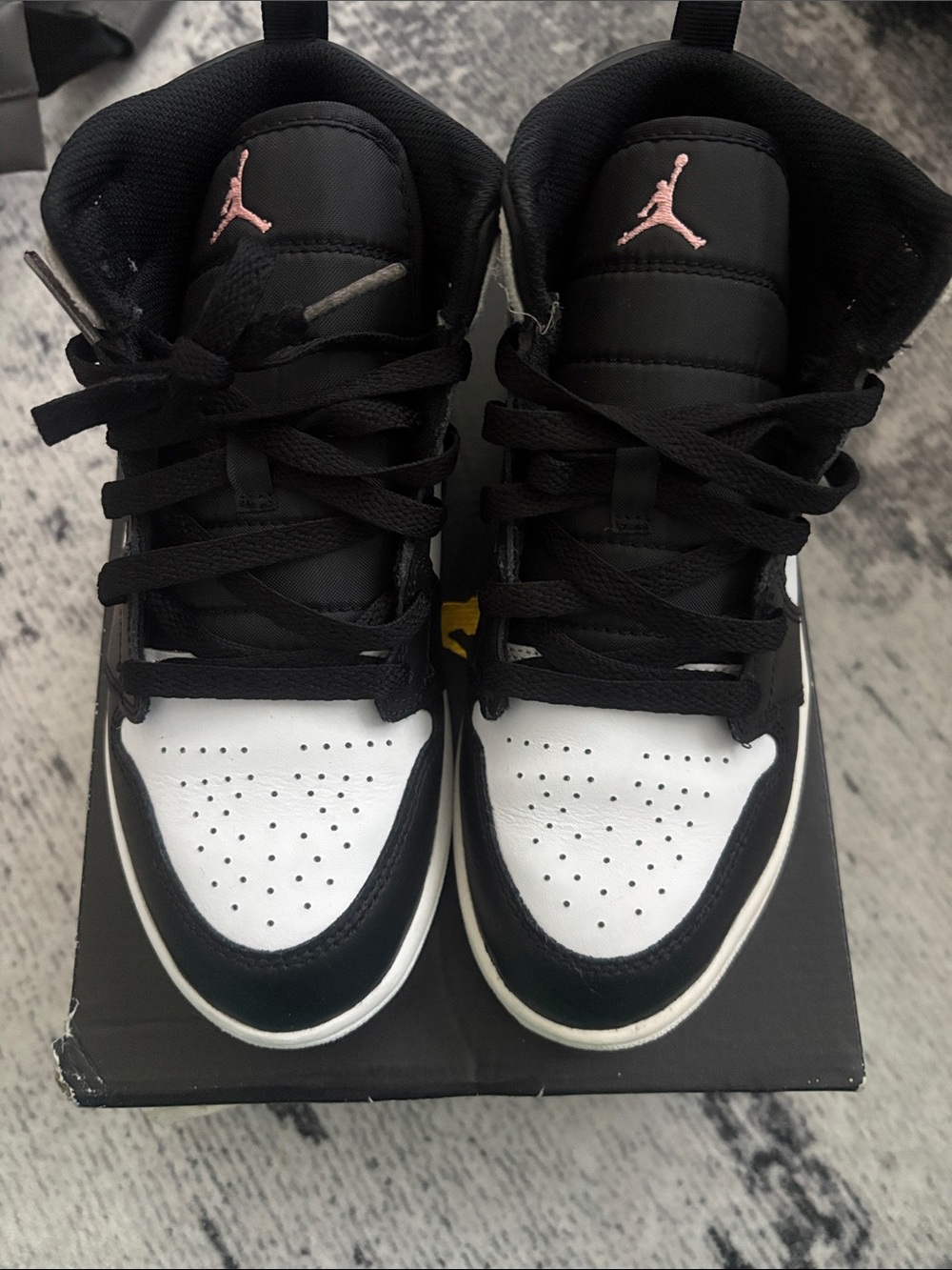 Jordan Kids' High-Top Sneakers - Black, White & Pink